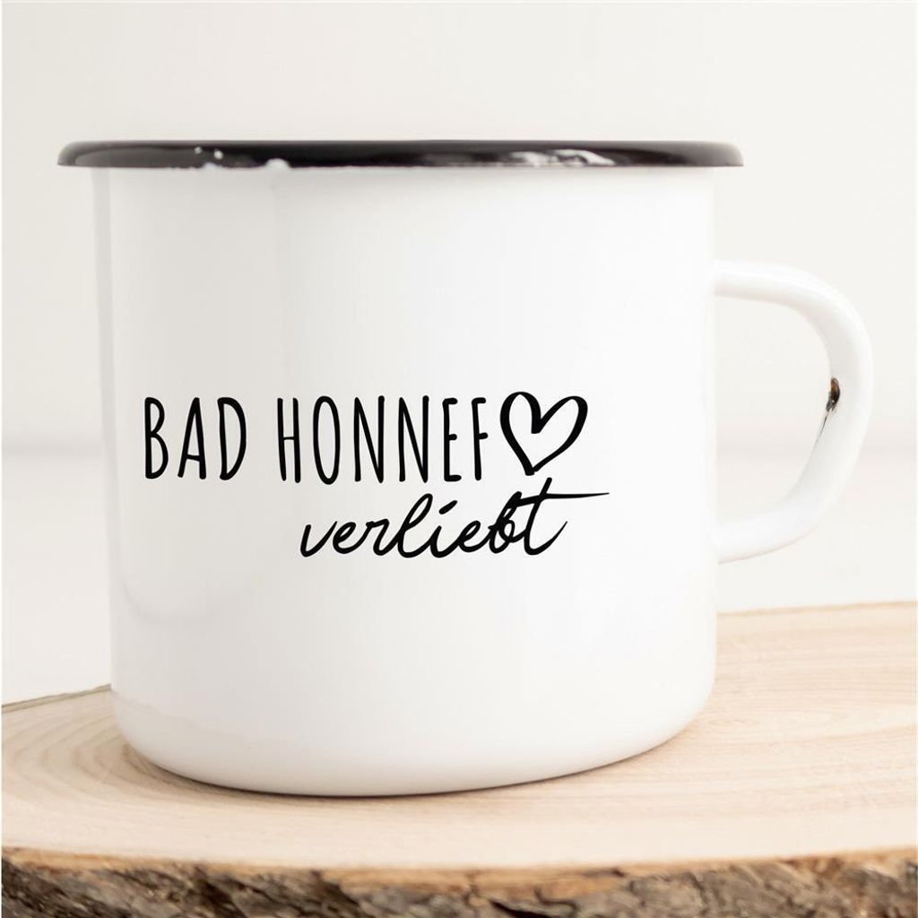 Huuraa Emaille Tasse Bad Honnef Geschenk Kaffeebecher Vintage 300ml Bad Honnef Präsent