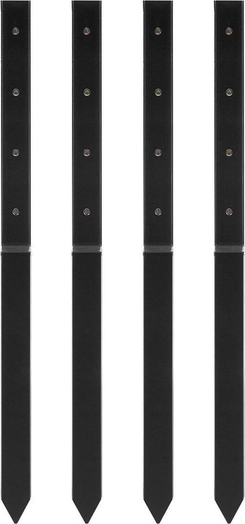 Fence Post Anchor Repair Kit, 4 Pack Inner Diameter 2 x2 Inches Heavy Duty Steel Fence Post Support Stakes, Anchor Ground Spike for Repair Tilted, ...