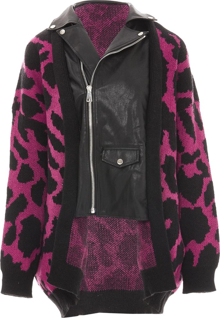 NAEMI damen strickjacke - violett schwarz, M Produktbild 