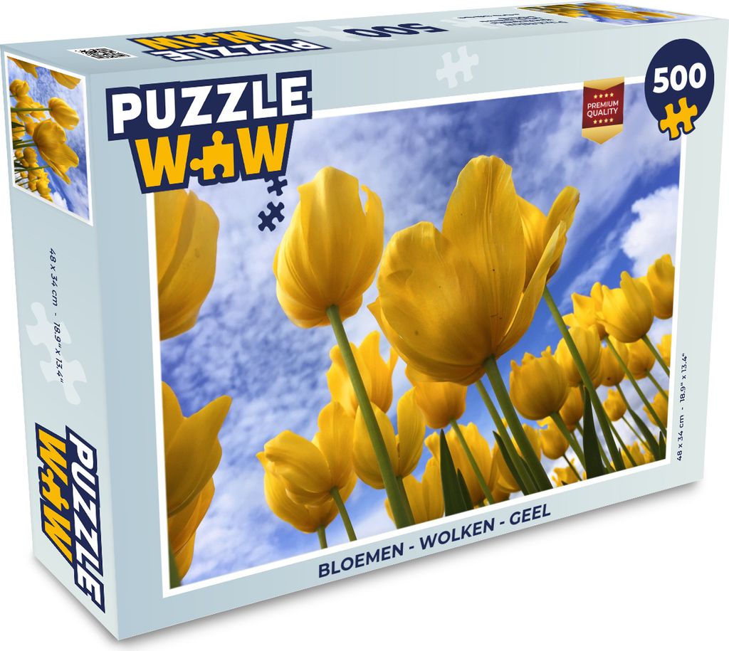 MuchoWow Puzzle 500 Teile Blumen - Wolken - Gelb - 500 Teile - Kinder - Selberbauen - Puzzlespiele