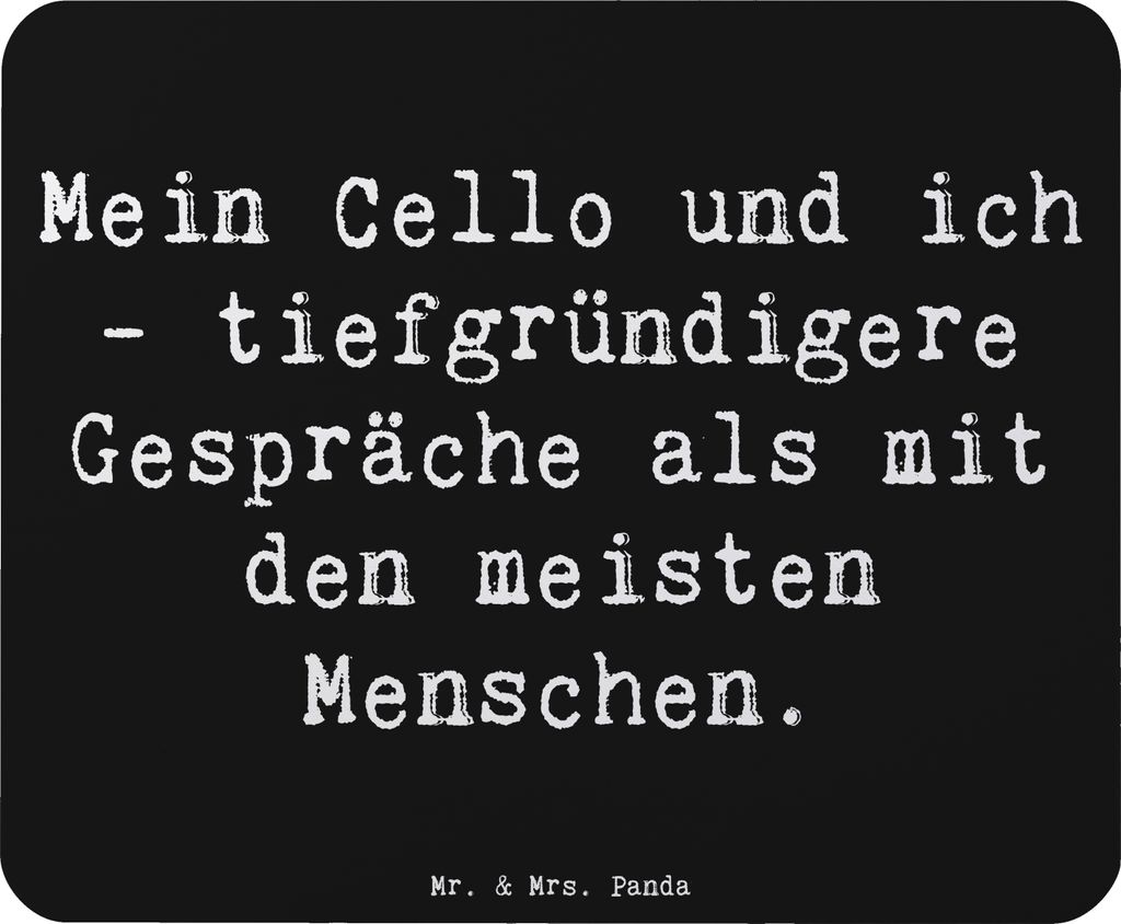 Mr. & Mrs. Panda Mouse Pad Spruch Violoncello Gespräche - Schwarz - Geschenk, Mousepad, Cellist, computermatte, mousematte, Freund, Instrument, Mu...