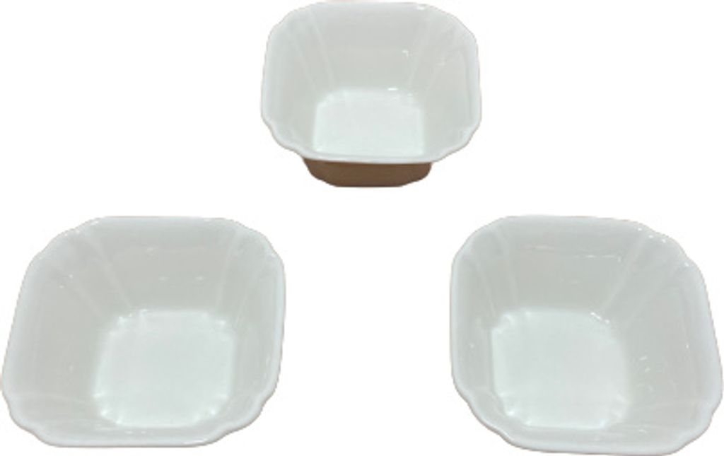 Set aus drei Schüsseln zum Servieren von Salat/Soßen/Snacks Excellent Houseware, Porzellan, 9,5x4,5 cm, weiß