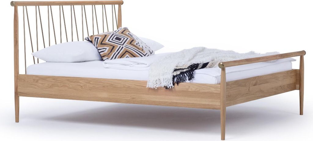 Dico Massivholz Bettrahmen Kernbuche geölt / Metall gold glänzend Lara 490.00