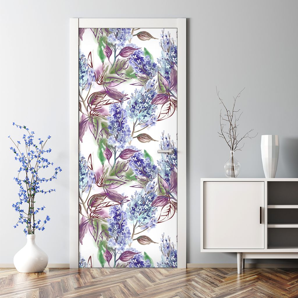 Dekorative Türposter selbstklebend Klebefolie Wandaufkleber Türaufkleber Bunte Wiese Blumen 70 x 200 cm
