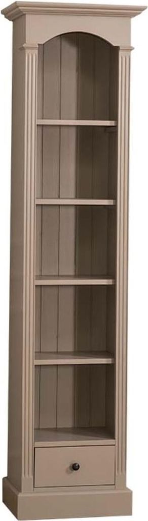 Casa Padrino Landhausstil Regalschrank Beige 50 x 33 x H. 190 cm - Massivholz Schrank mit 4 Regalen und Schublade - Landhausstil Möbel