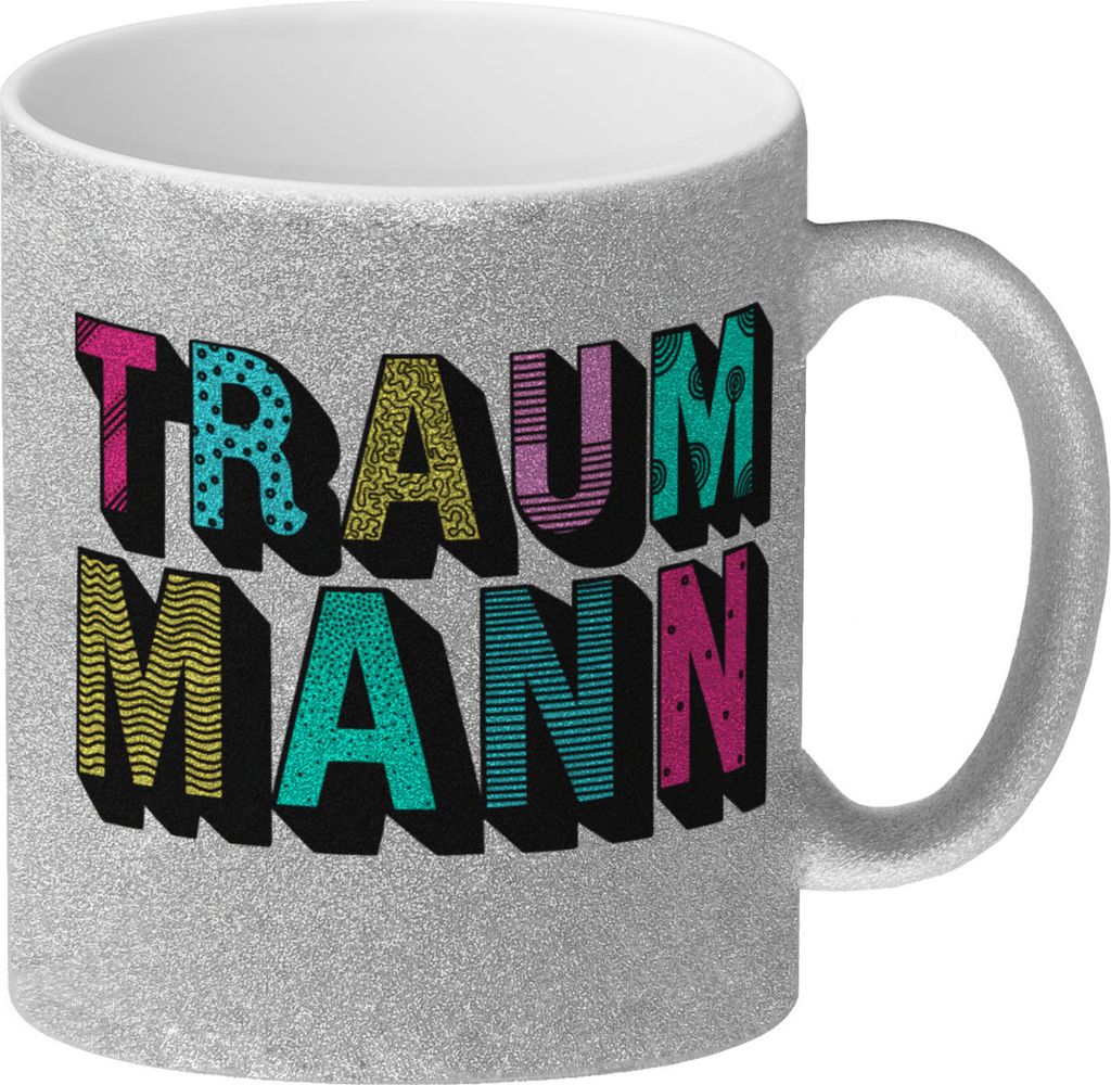 Traummann Glitzer-Glitzer-Kaffeebecher
