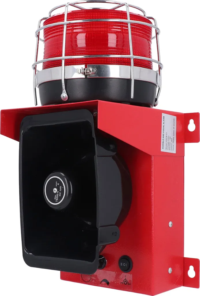 Sirène Industrielle LED 120dB Étanche avec Volume Réglable - 220V