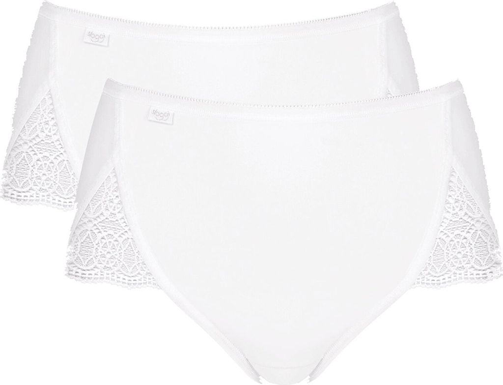 Sloggi Damen-Slips, weiß, Pure Sense Luxe Maxi, 2 Stück, Größe 44