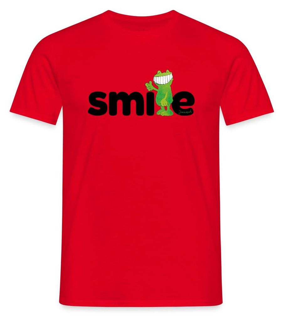 Spreadshirt Janosch Günter Kastenfrosch Smile Design Männer T-Shirt, L, Rot