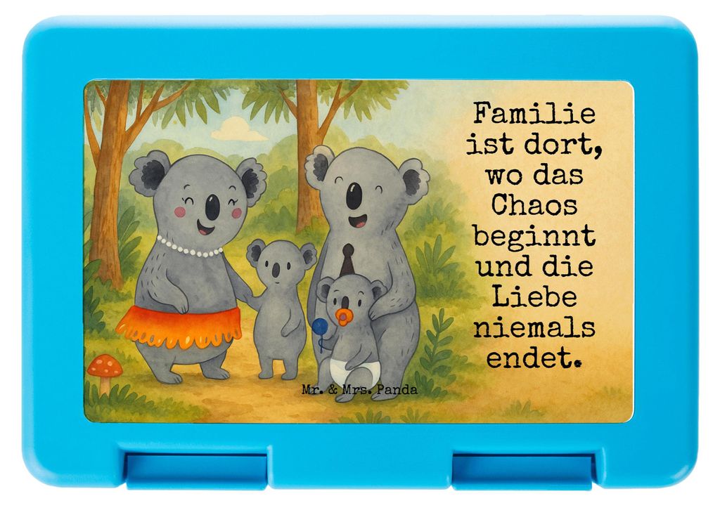 Mr. & Mrs. Panda Bento Box Koala Familie Design - Weiß - Geschenk, Muttertag, Kinder, Koalas, Mama, Bentobox, Frühstücksbox, Lunchbox, Snackbox,...