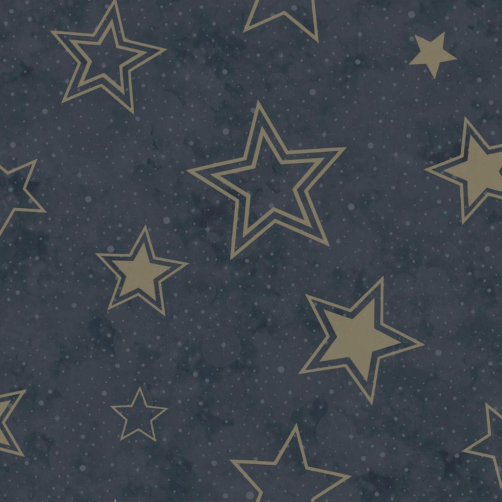 Holden Décor - "Stardust" Tapete AG3819 (10 m x 53 cm) (Mitternachtsblau/Gold)