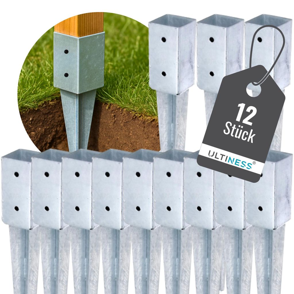 Ultiness Einschlaghülse feuerverzinkt 71 / 91 cm - 71 mm 12er-Set 32651-42