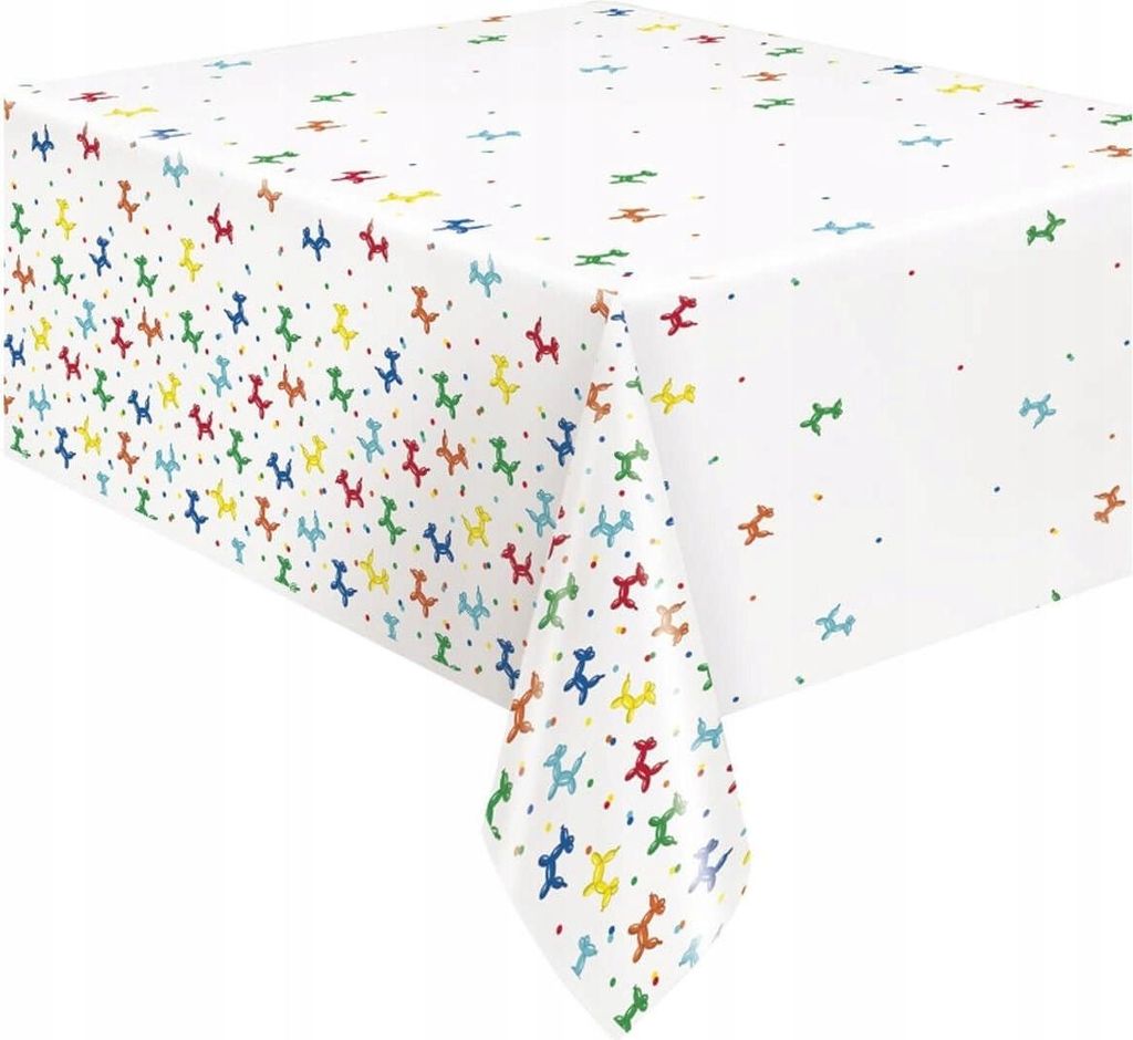 Bunte Ballonhunde Folientischdecke Geburtstagsparty 137x213cm