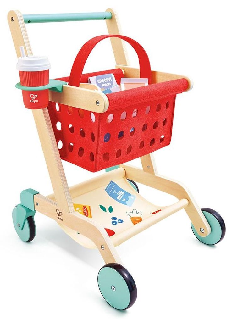 Hape Mein Einkaufswagen Und Mein Einkaufskorb   Kinder  One Produktbild 