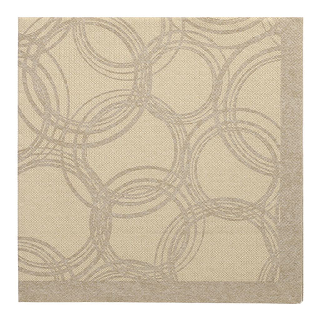 250 Servietten "ROYAL Collection" 1/4-Falz 40 cm x 40 cm sand "Bubbles"