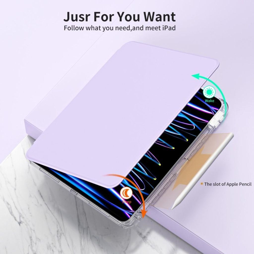 iPad Pro 13 (2024/2025) Hülle - Coverup 360° Rotating Folio Klapphülle mit Schlaf/Wach-Funktion - Violett