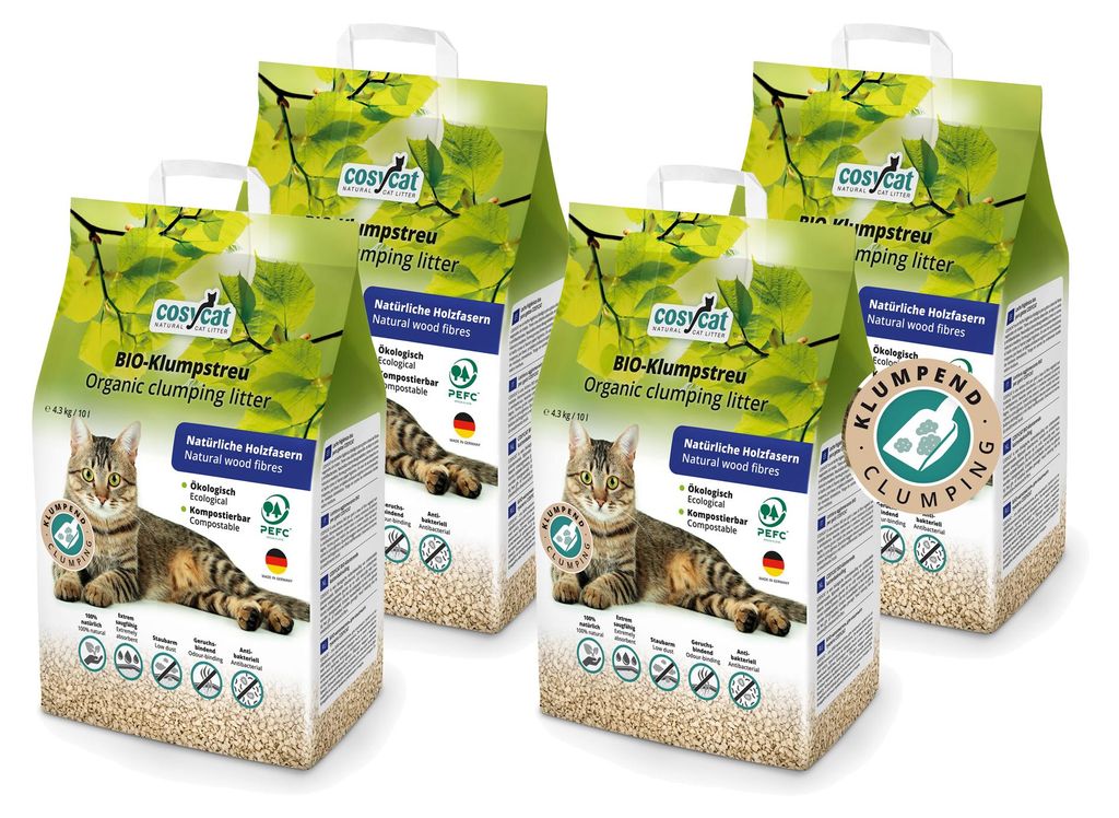 4x10= 40 Liter Cosycat Katzenstreu Klumpstreu Cat`s Öko Produktbild 