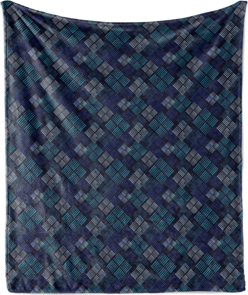 Coperta ABAKUHAUS Pile Flanella Blu Modernista | Comfort 175x230 cm