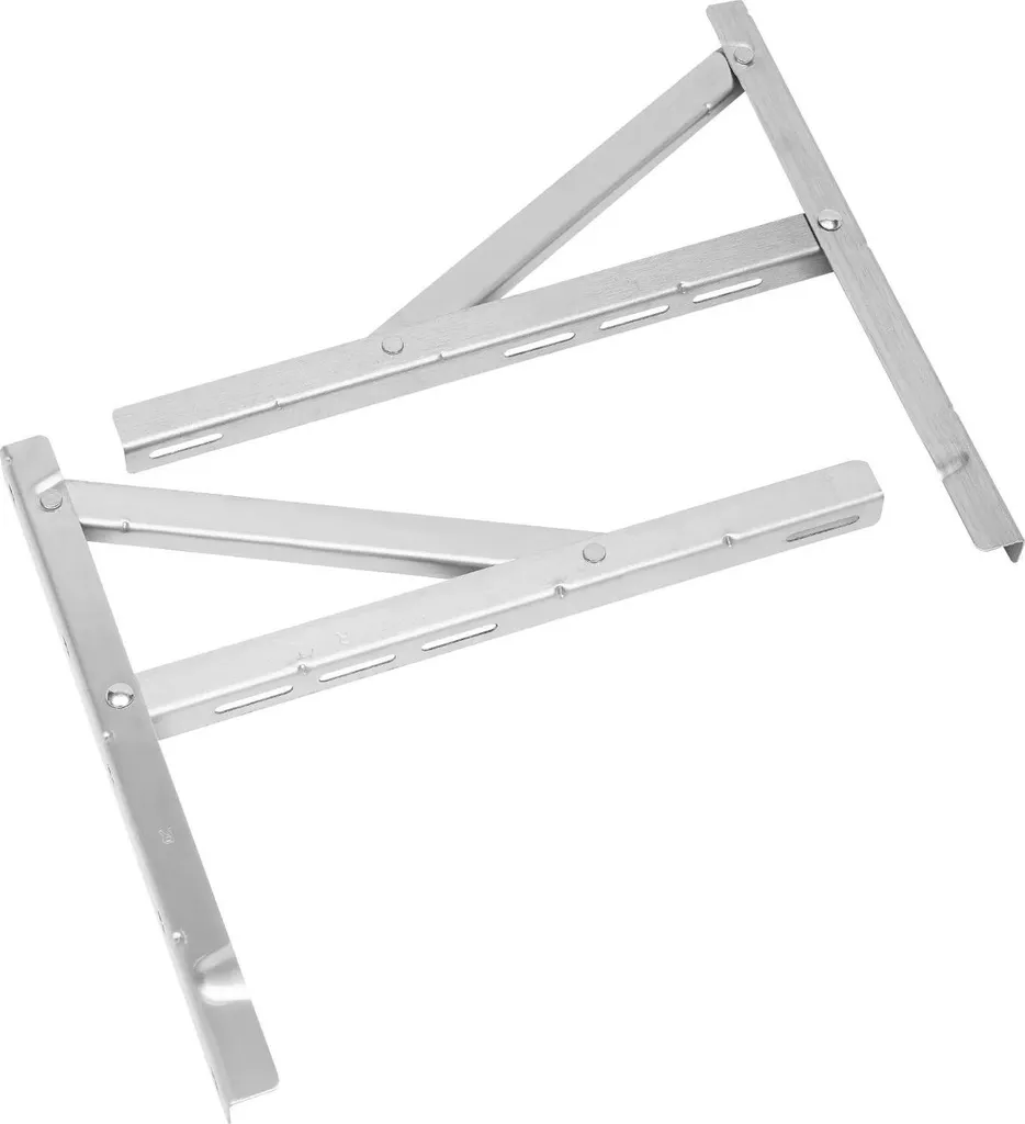 Support mural climatisation - Console double bras 200kg Argent 20cm - 3