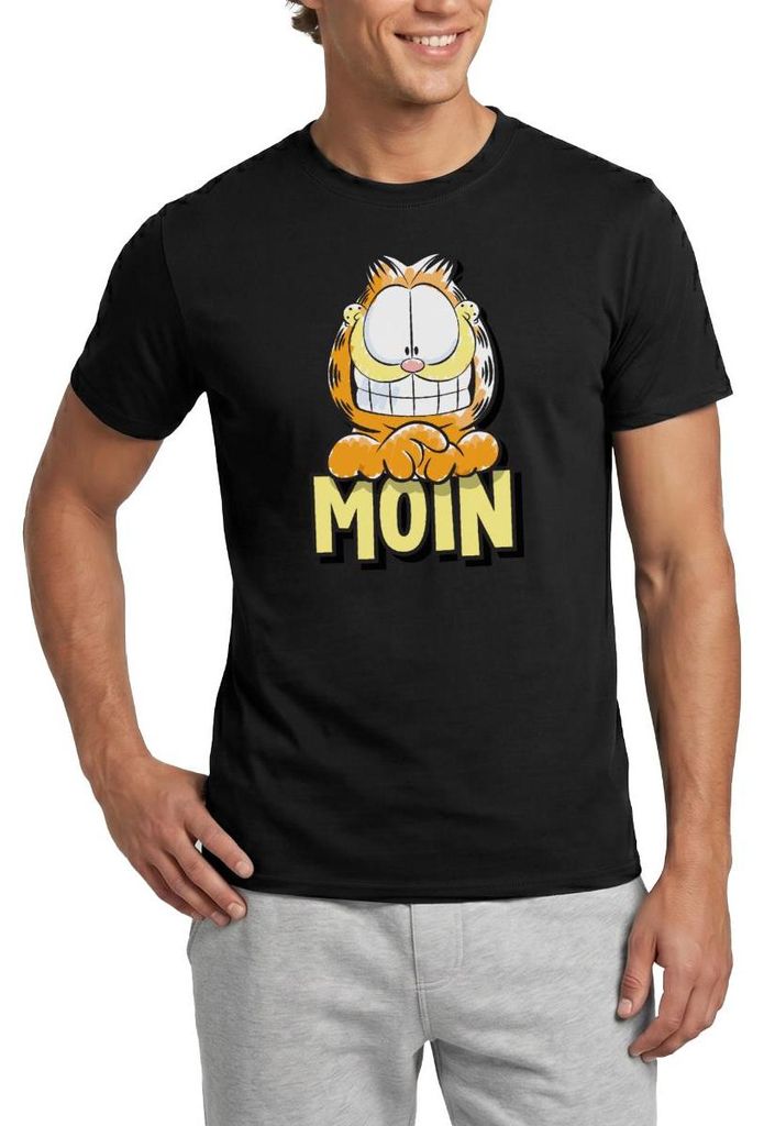 Spreadshirt Garfield Moin Nordsee Ostsee Geschenk Männer T-Shirt, M, Schwarz