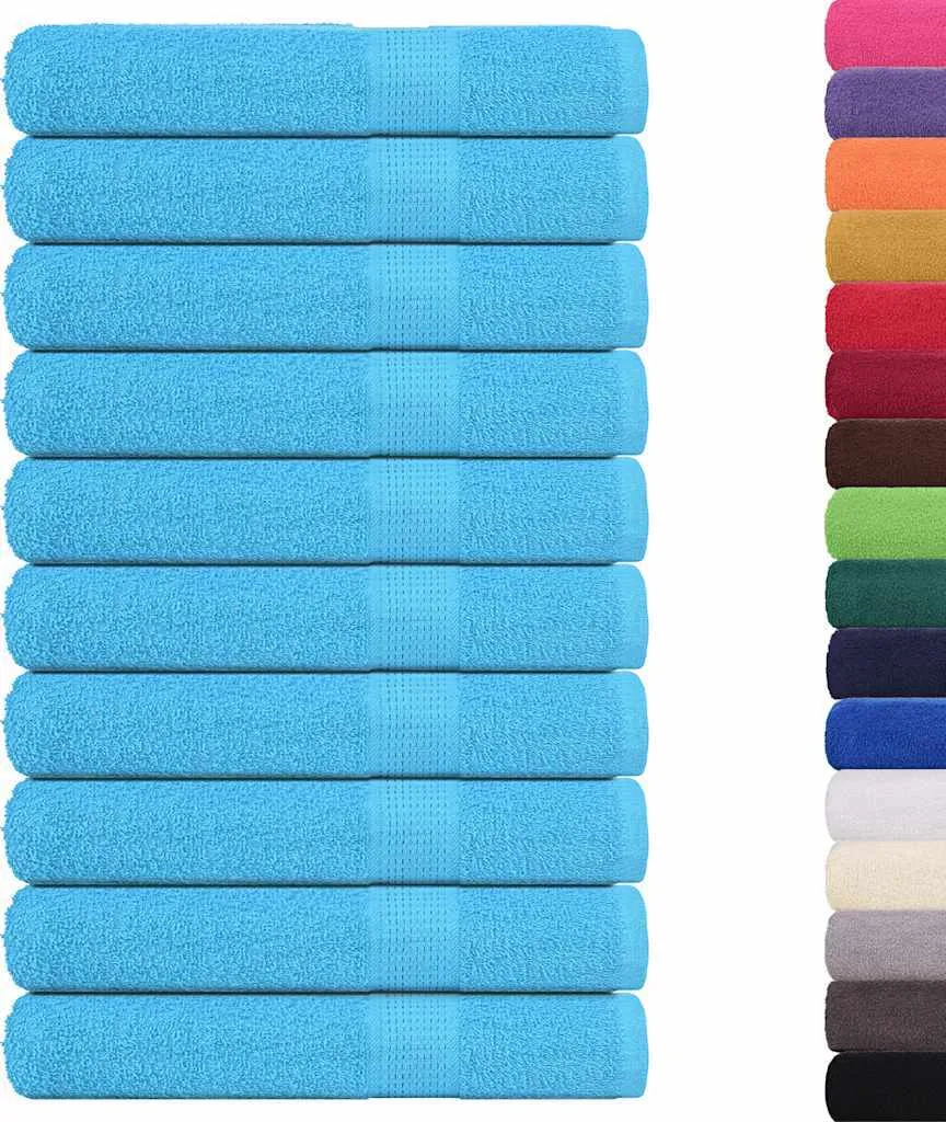 Set 10 Teli Palestra e Sauna vidaXL 100x200 Turchese - Cotone Assorbente