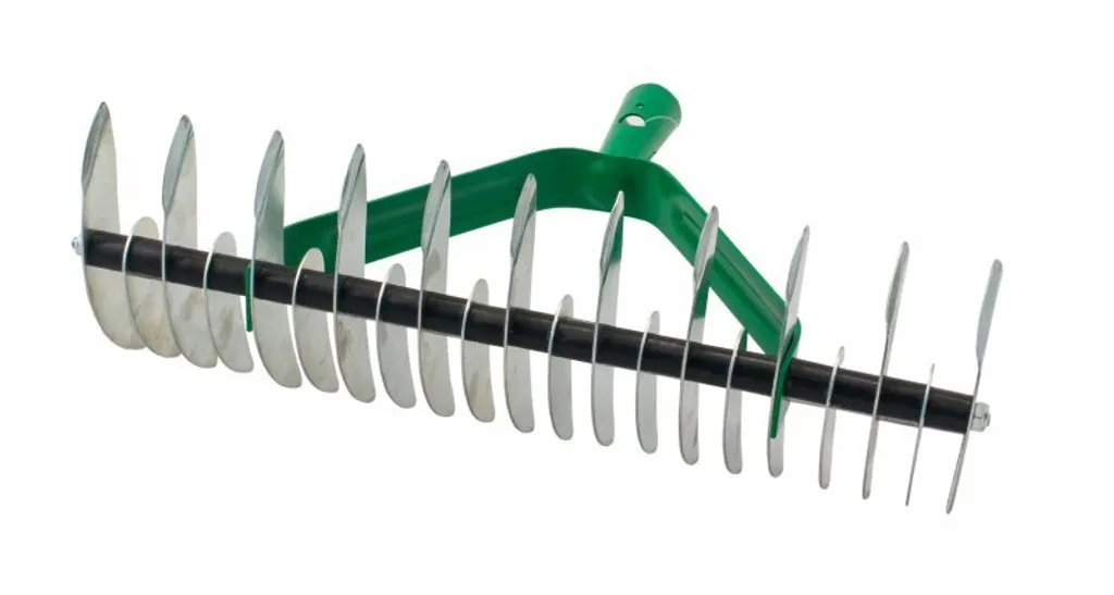 RASTRELLO 16 DENTI AERATORE ZINCATO ARIEGGIATORE PER GIARDINO PRATO INGLESE ERBA