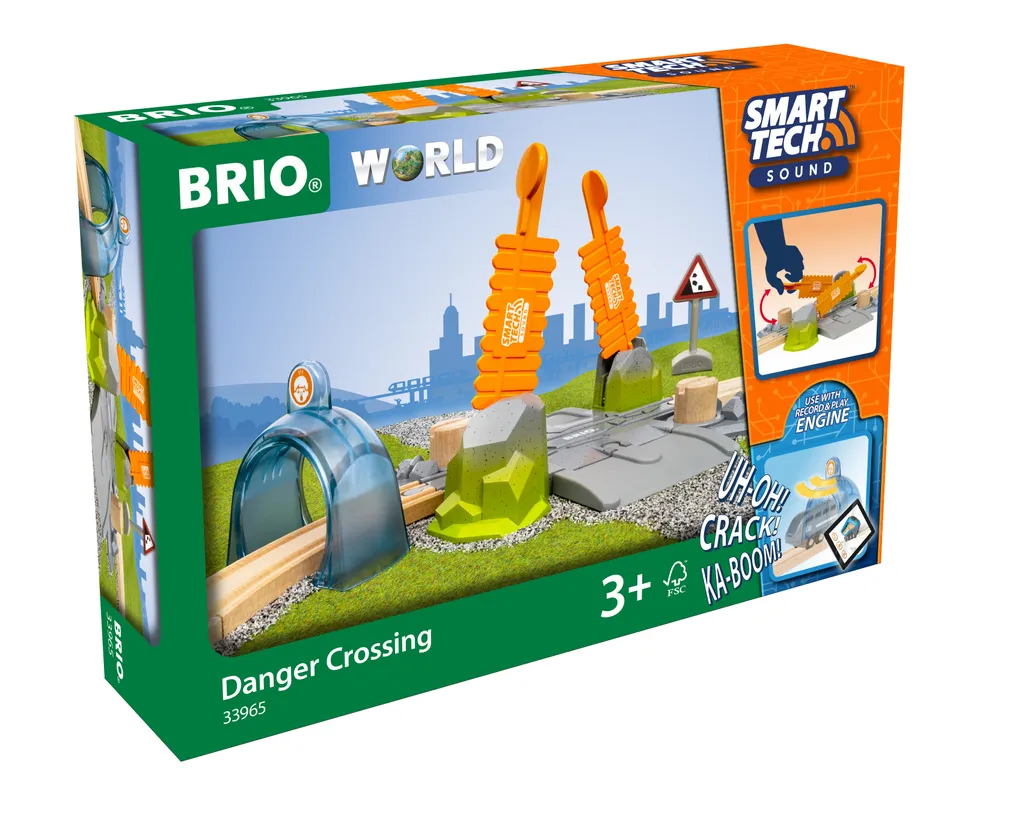 Passage à Niveau BRIO Smart Tech Sound – Interactif Avec Locomotive (non Incluse), Arrêt Et Redémarrage Automatiques, Compatible BRIO World
