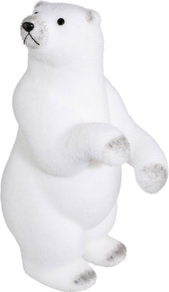 Weihnachtsdekoration, stehender bär beflockt h.50cm - Atmosphera créateur d'intérieur