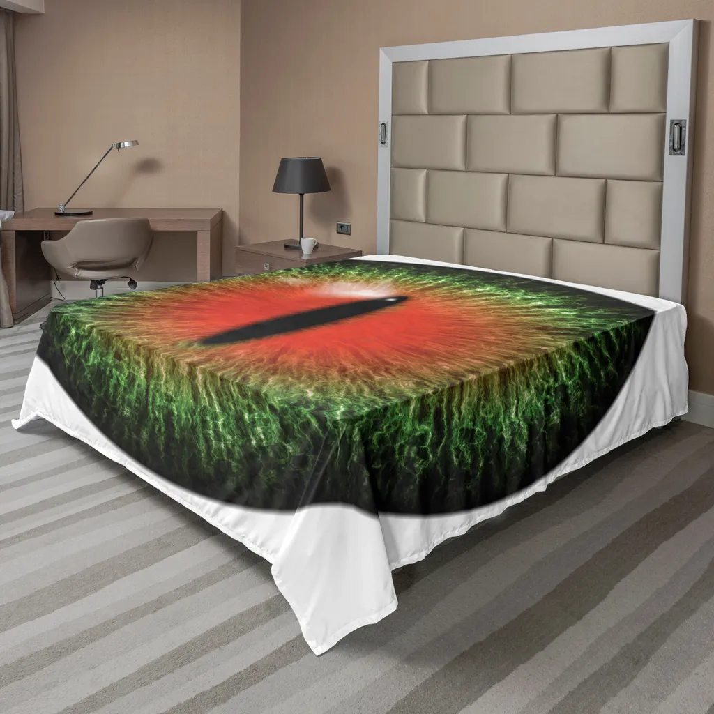 Drap de lit en Microfibre Douce Motif Yeux de Chats et Iris du Pharaon
