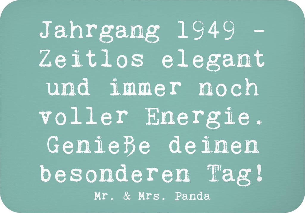 Mr. & Mrs. Panda Kühlschrankmagnet Spruch 1949 Geburtstag - Meeresbrise - Geschenk, magnet, Jubiläum, Happy Birthday, Geburtstagsgeschenk, Gesche...