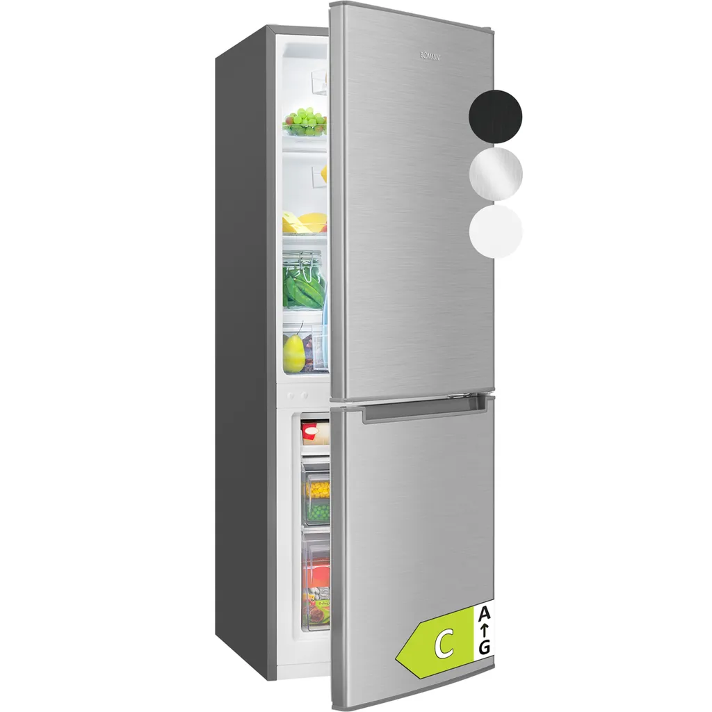 Combiné réfrigérateur congélateur 173L finition inox Bomann KG 7359