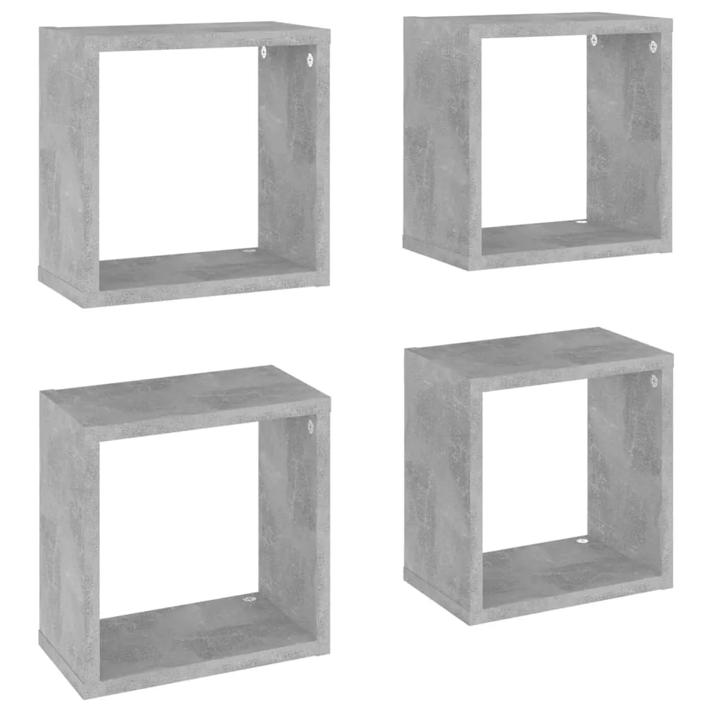 Set 4 Mensole a Cubo Cemento 26x15x26 cm - Emozioni da Arredare