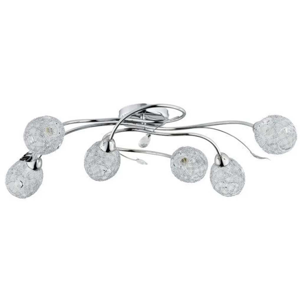 Luminaire de plafond chic en cristal et chrome design 6 lumières E14