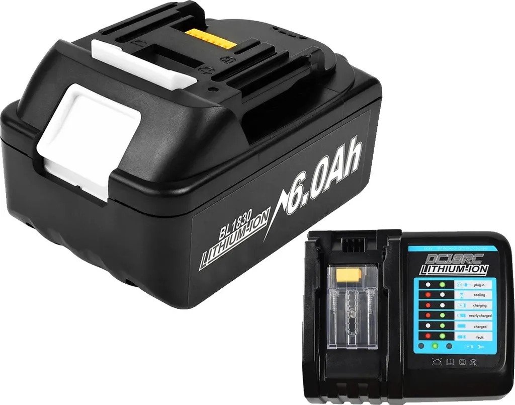 Batterie Li-Ion 18V 6000mAh puissante avec chargeur de batterie Type-A