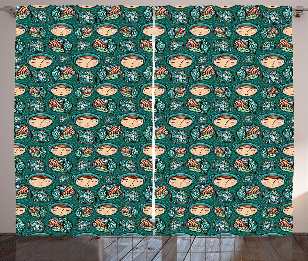 Rideaux de Salon Universels et Rustiques Vert Foncé 280x225 cm Abakuhaus