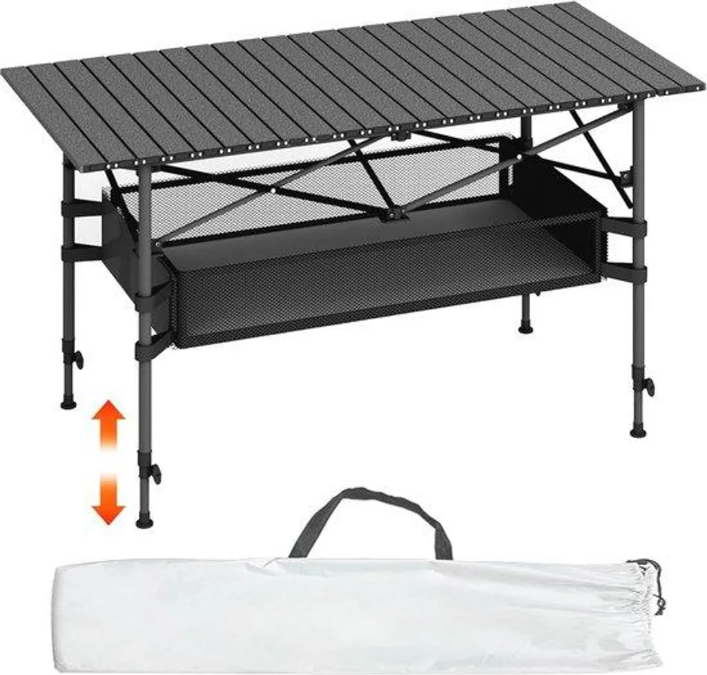 Table de camping en aluminium réglable 120 x 55 cm pour 8 pers.