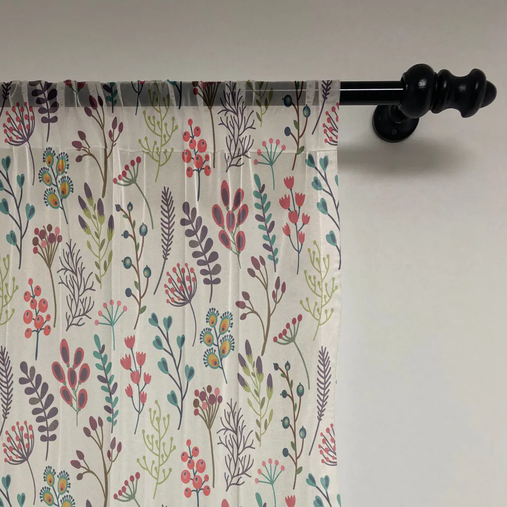 ABAKUHAUS Arazzo botanico, Simpatico motivo autunnale a tema naturale Design sintetico Rami frondosi colorati, Arazzo in raso setoso per soggiorno e camera da letto, 160 cm x 274 cm, Colore guscio d'uovo e multicolore - 2