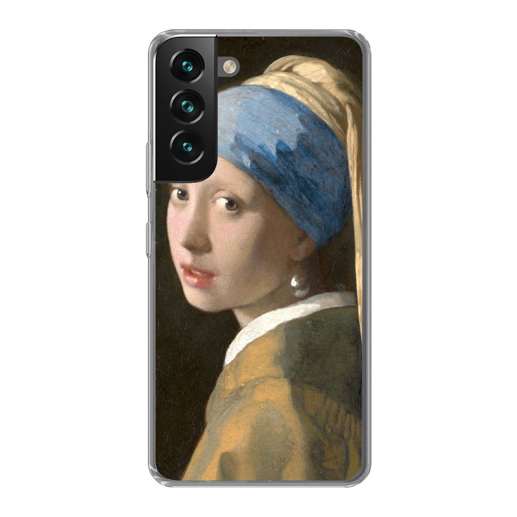 MuchoWow Handyhülle Schutzhülle Hülle für Samsung Galaxy S22 Das Mädchen mit dem Perlenohrring - Gemälde von Johannes Vermeer Silikon Softc...