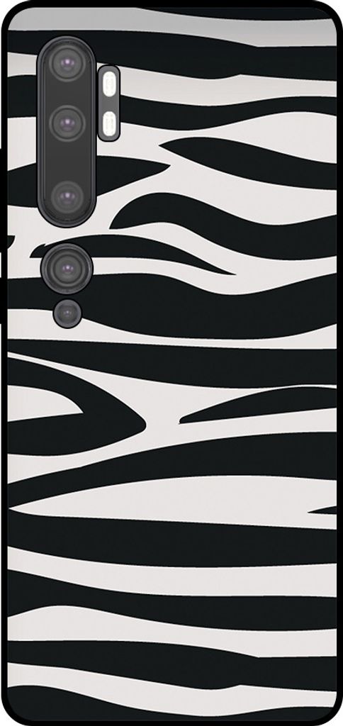 Smartphonica Phone Case Passend für Xiaomi Mi Note 10 / 10 Pro mit Zebradruck - TPU zurück Abdeckung Fall Zebra-Design - Schwarz Weiß