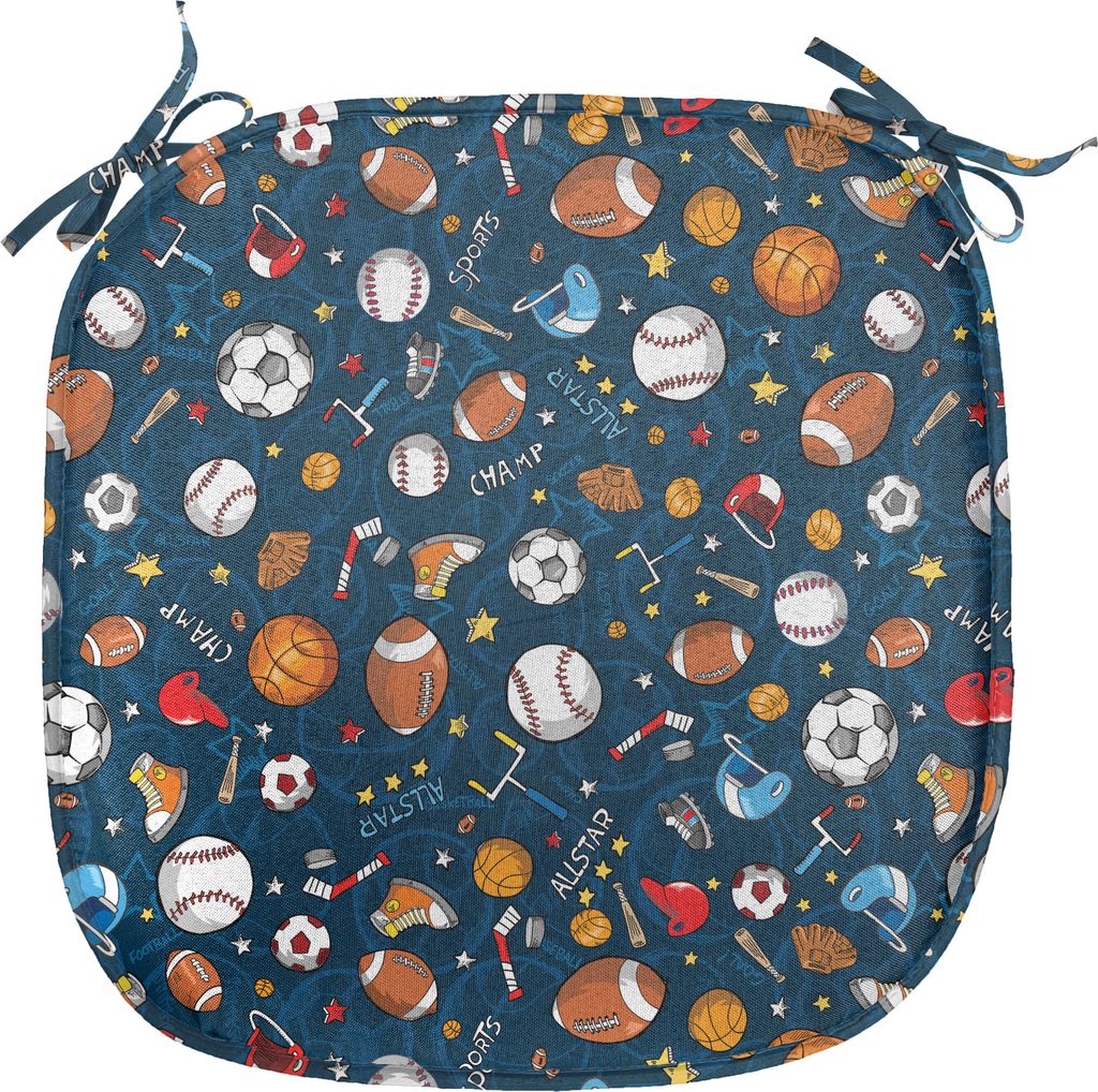 ABAKUHAUS Sport Polster für Esszimmerstühle, Dunkle Silhouette Kulisse, Dekoratives wasserfestes Kissen mit Riemen für Küchensitze, 40 cm x 40 ...