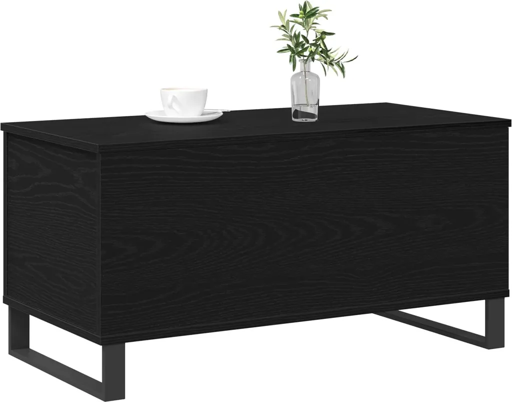 Table de salon rectangulaire en bois noir 90 cm - Mobilier Lumarko robuste