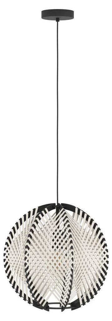 Suspension WAVERTON - H 110 x Ø 40 cm - noir - 1 x 40 W Image du produit 