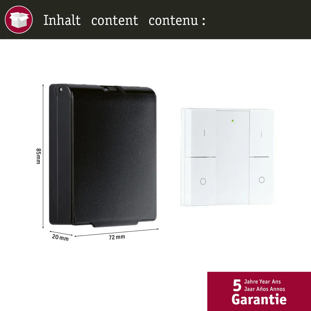 Interrupteur mural Paulmann On/Off/Dimm - Commande d'éclairage Zigbee - 4