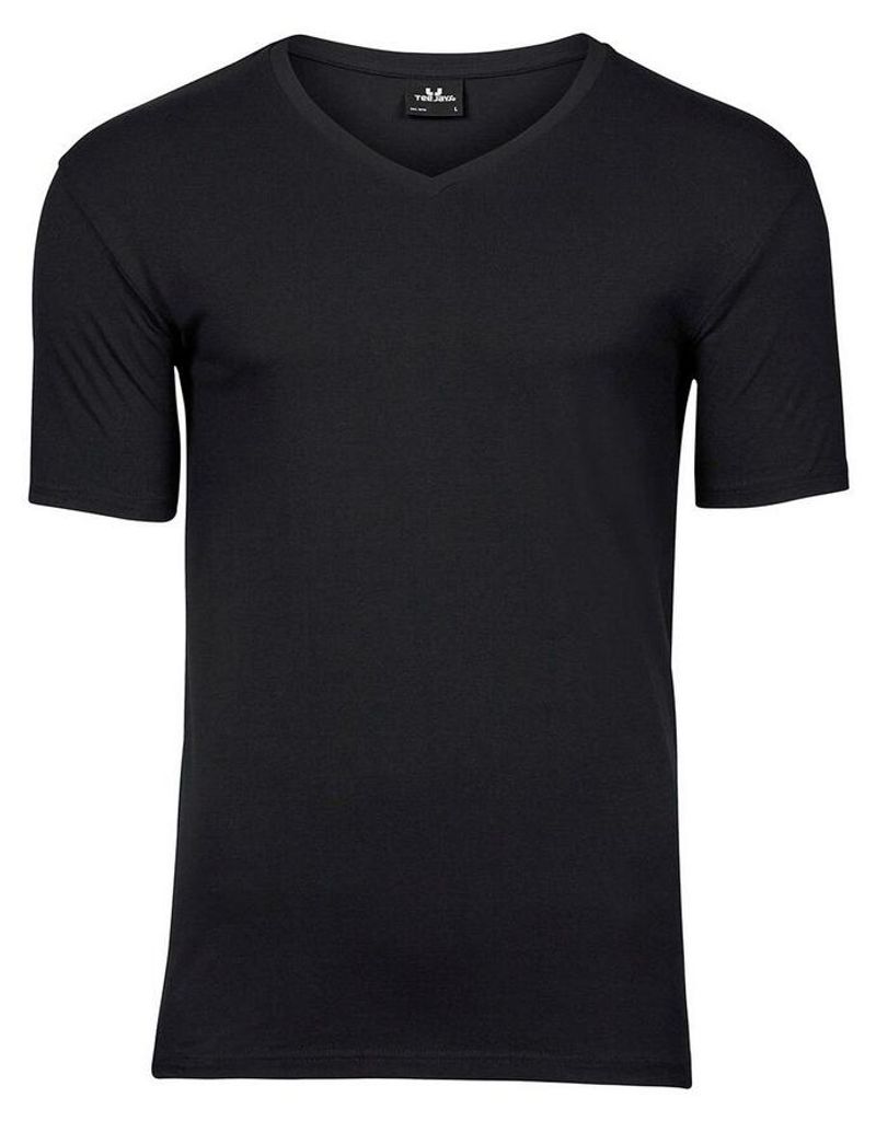 Tee Jays - T-Shirt V-Ausschnitt für Herren FK1842 (L) (Schwarz)
