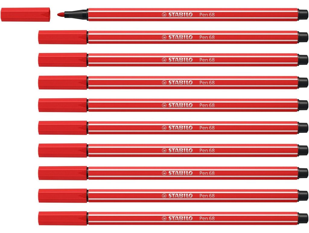 STABILO Premium-Filzstift -  Pen 68 - 10er Pack - carmin Produktbild 