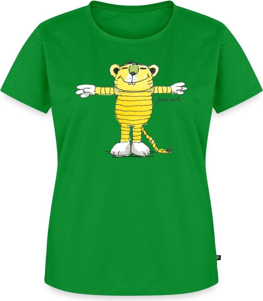 Spreadshirt Janosch Tiger Pose Frauen Premium T-Shirt, 4XL, Grün