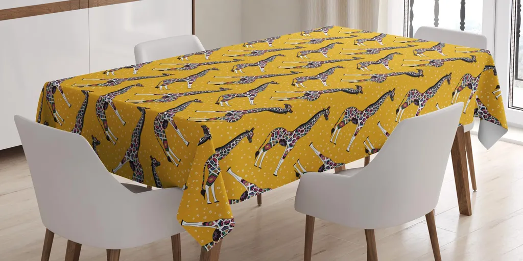 Tovaglia Etnica Gialla ABAKUHAUS 140x240 cm - Texture Safari Chic