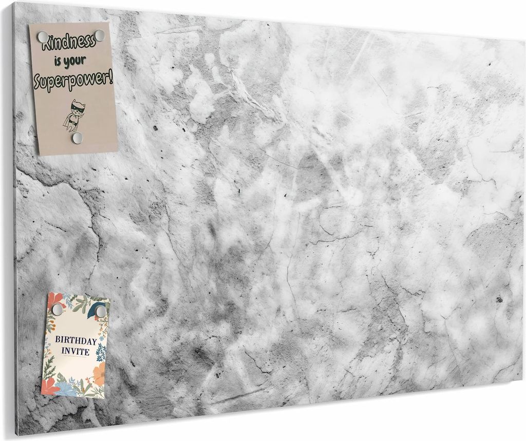 Magnettafel 90x60cm magnetisch & beschreibbar Metall-Board - Marmor Struktur