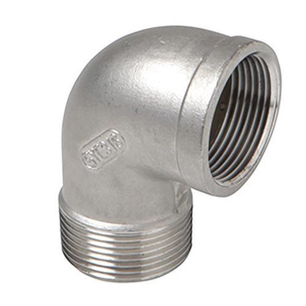 Atusa Edelstahl Winkel i/a innen/außen Nr. 92, (AISI 316) / PN16, Größe: 1 1/4 Zoll