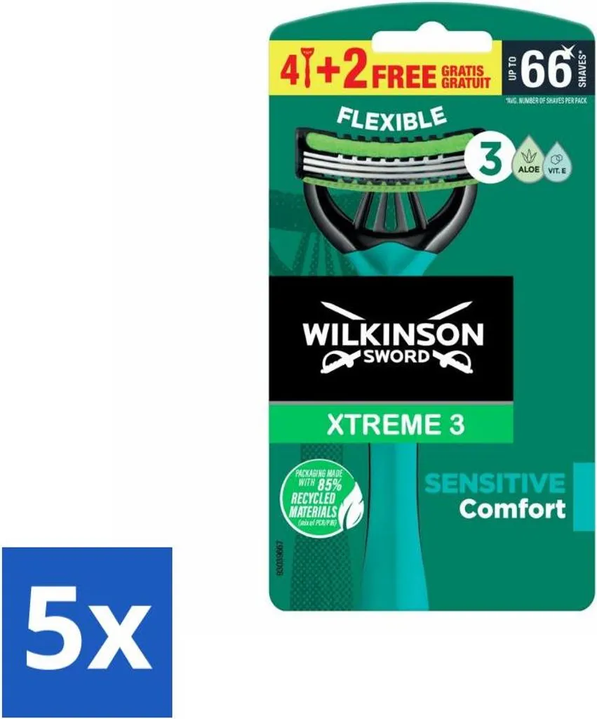 Wilkinson Xtreme 3 Sensitive Comfort: Risparmio e Cura Pelle 5 Pz